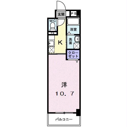 クラシオン・ルガールイシカワ(1K/3階)の間取り写真