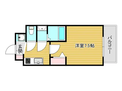 フォーリアライズ難波南レーヴ(1K/9階)の間取り写真