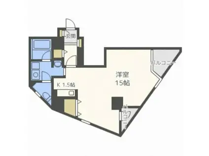 シャンドール宮の森(1K/8階)の間取り写真