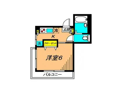コート大井(1K/2階)の間取り写真