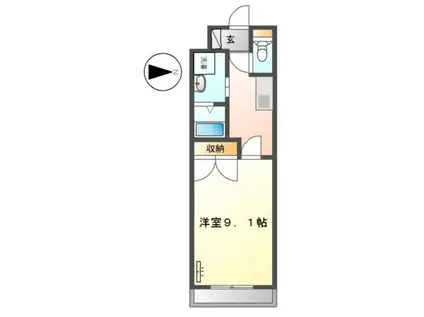 プライムコート(1K/1階)の間取り写真