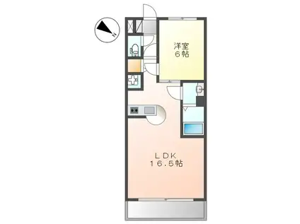 ニッセイディーセント金山(1LDK/2階)の間取り写真