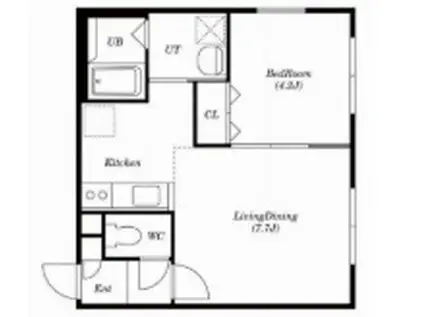 GLEE 澄川(1LDK/2階)の間取り写真