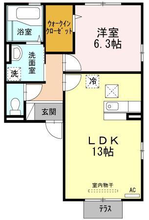 セジュール・シャルマン(1LDK/1階)の間取り写真