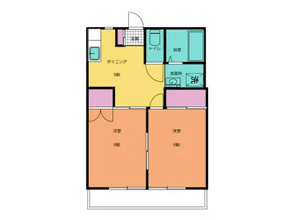 クレストビュー所沢(2DK/2階)の間取り写真