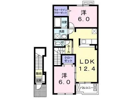 ル・サンシャイン III(2LDK/2階)の間取り写真