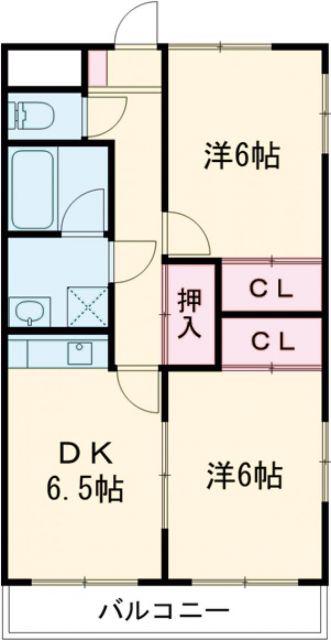 アスティー南田園(2DK/3階)の間取り写真