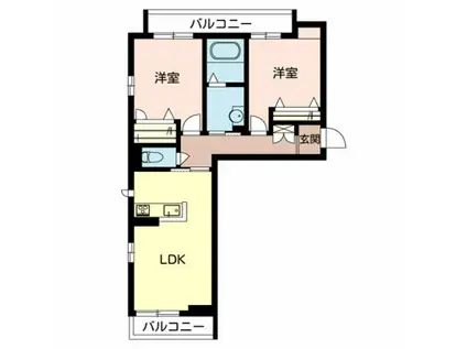 ソシア ベルデュール(2LDK/2階)の間取り写真