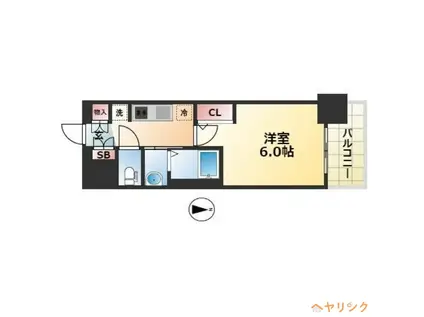 エステムコート名古屋黒川シャルマン(1K/2階)の間取り写真