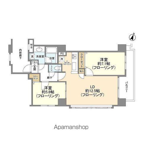 クレアール八重洲通(2LDK/8階)の間取り写真