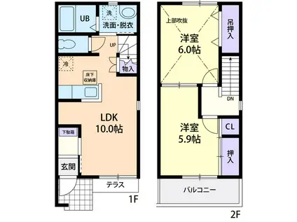 ELVITA(2LDK/1階)の間取り写真