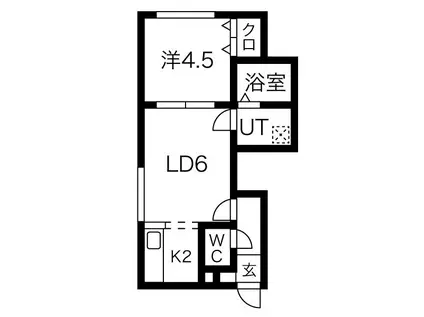 アドバンス南郷14(1LDK/2階)の間取り写真