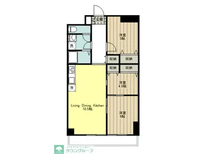 めじろ台ハイム(3LDK/2階)の間取り写真