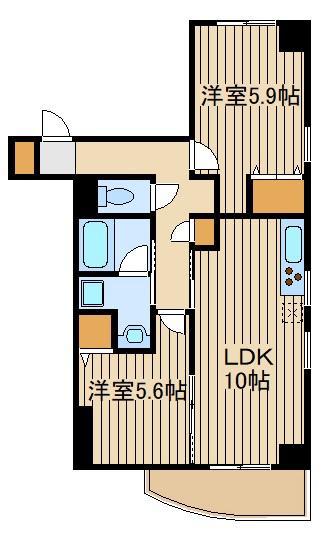 グランビュー北園(2LDK/4階)の間取り写真