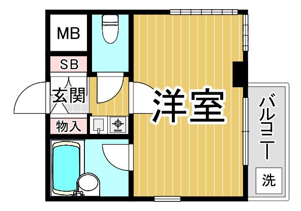 スペアライフ(1K/2階)の間取り写真