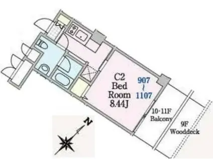 リージア西新宿O-PLACE(1K/10階)の間取り写真