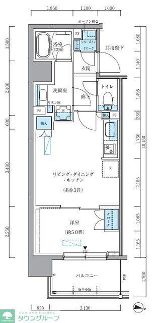 パークアクシス新大橋(1LDK/6階)の間取り写真