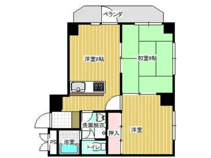 町屋伸和ビル(2DK/8階)の間取り写真