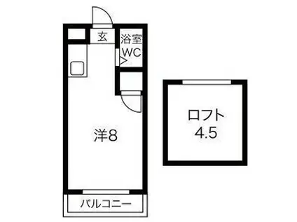 アメニティ天野II(ワンルーム/2階)の間取り写真