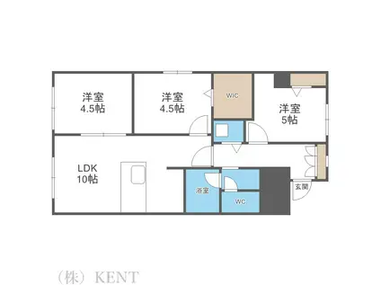 ライオンズマンション第7大通(3LDK/5階)の間取り写真