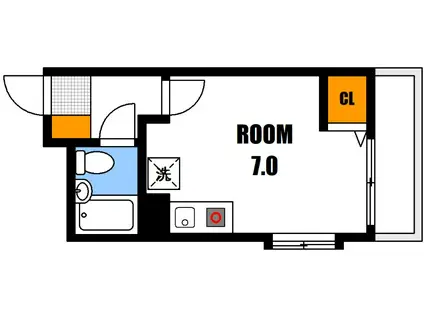 プレシヤ祇園(ワンルーム/3階)の間取り写真