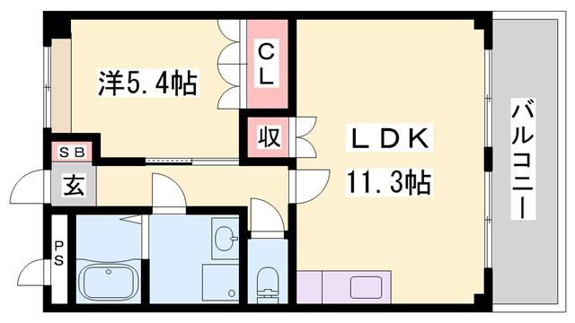 フェイバリット(1LDK/2階)の間取り写真
