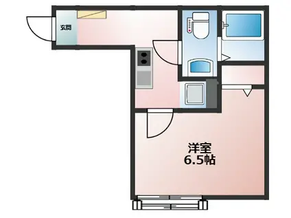 KS BASE 夏見(1K/1階)の間取り写真