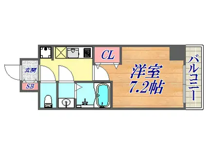 レジデンス神戸大倉山グルーブ(1K/6階)の間取り写真