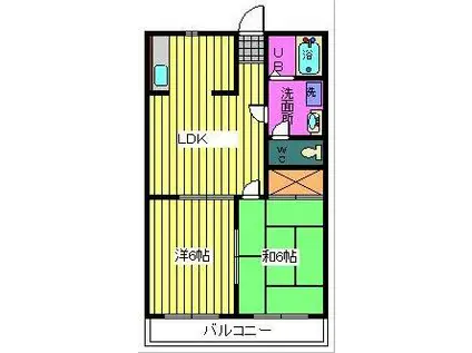 ムーンハイツ(2LDK/1階)の間取り写真