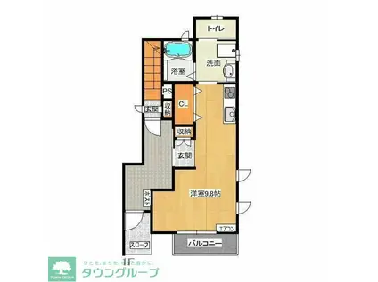 カーサ・ディ・ピッコロ(ワンルーム/1階)の間取り写真