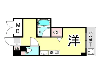 グロース西宮北口(ワンルーム/3階)の間取り写真