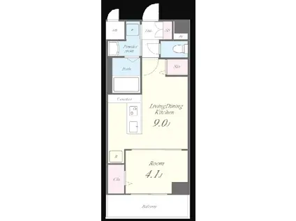 ヴァロアール博多(1LDK/5階)の間取り写真