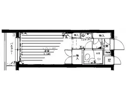 ワコーレ武蔵浦和(ワンルーム/3階)の間取り写真