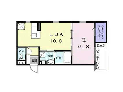 メゾン・レジュイット(1LDK/2階)の間取り写真