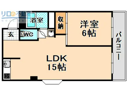 YMKマンション(1LDK/4階)の間取り写真