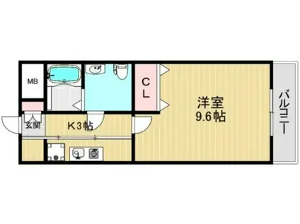 クリアグラン(1K/2階)の間取り写真