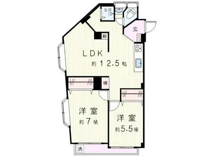 アイリスときわ台(2LDK/2階)の間取り写真