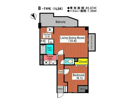 エクセル高梨パートII(1LDK/3階)の間取り写真