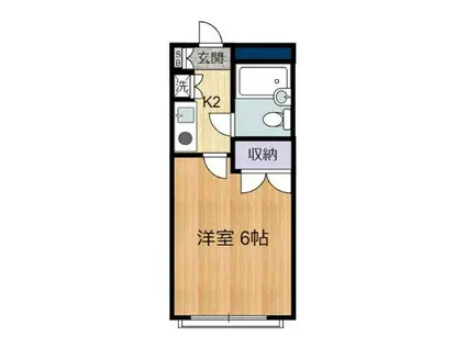 LIV SHALON(1K/2階)の間取り写真