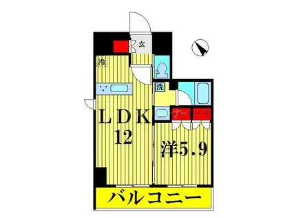レアライズ押上II(1LDK/10階)の間取り写真
