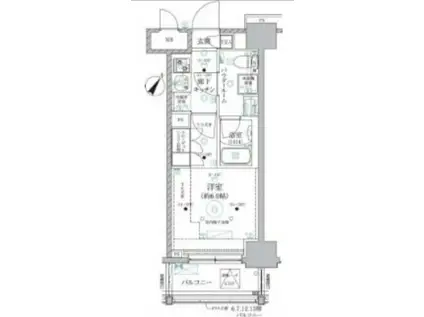 ベルグレード川崎AZ(1K/14階)の間取り写真