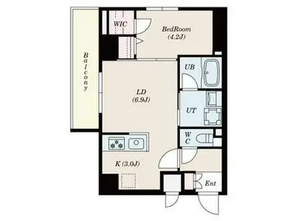 S-RESIDENCE大森BRESA(1LDK/6階)の間取り写真