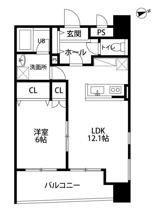 TRIBUTE元浜(1LDK/1階)の間取り写真