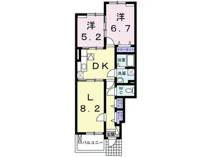 プリマベーラ(1K/1階)の間取り写真