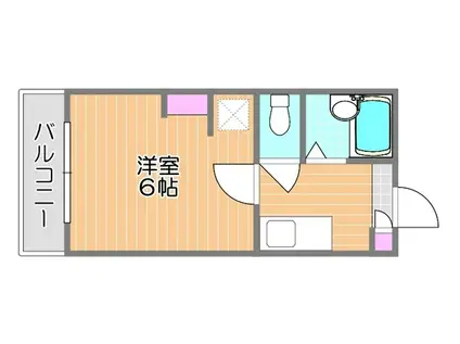 プレアール南方I(1K/2階)の間取り写真