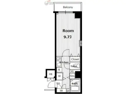 グランドガーラ横浜関内(1K/3階)の間取り写真