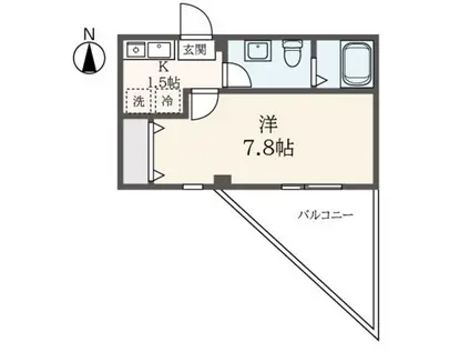 BEVEL(1K/2階)の間取り写真
