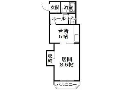 オリエントハイム(1DK/3階)の間取り写真