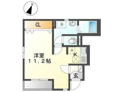 GUNS HOUSE ーガンズ ハウスー(1K/1階)の間取り写真