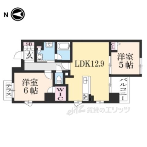 グランレブリー押小路高倉(2LDK/4階)の間取り写真